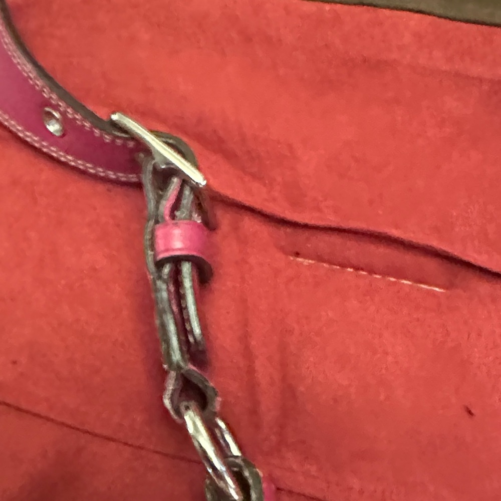 Coach Fuchsia Leather Shoulder Bag - Picture 4 of 7